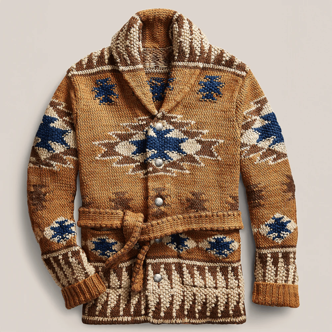 Outlaw Jacquard Cardigan – Luxe Gebreide Heren & Dames Cardigan met Tijdloos Design