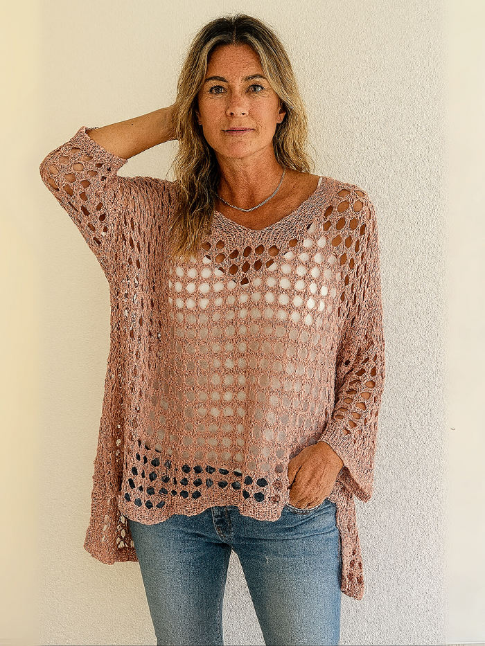 Circle Mesh V-hals trui