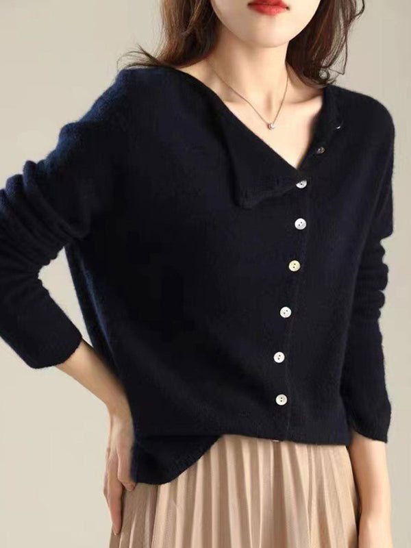 Classic Crew Neck Knitted Cardigan – Tijdloos Gebreid Vest met Ronde Hals