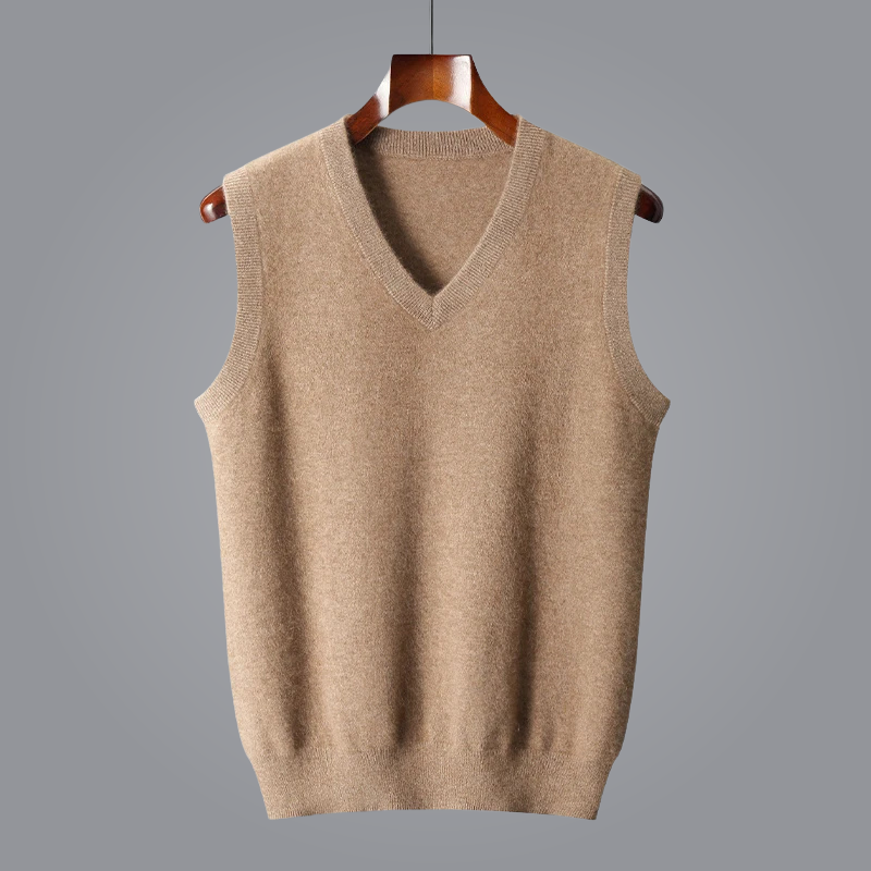 Luxe Cashmere Vest – Zacht & Duurzaam Herenvest met V-Hals