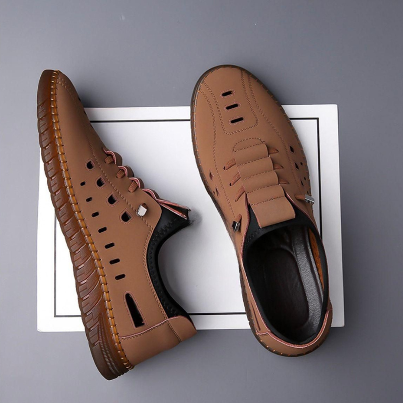 Stijlvolle Heren Lazer Cut Tan Casual Schoenen – Comfort en Stijl voor Elke Gelegenheid