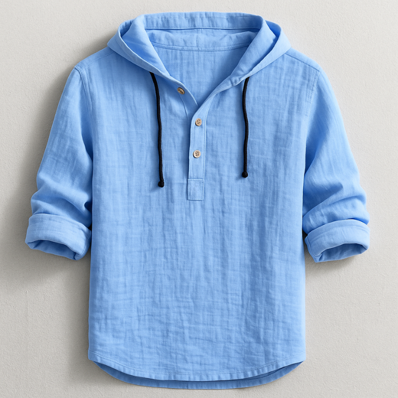 Hoodie Shirt voor Heren – Lichtgewicht Katoen-Linnen, Ademend & Stijlvol