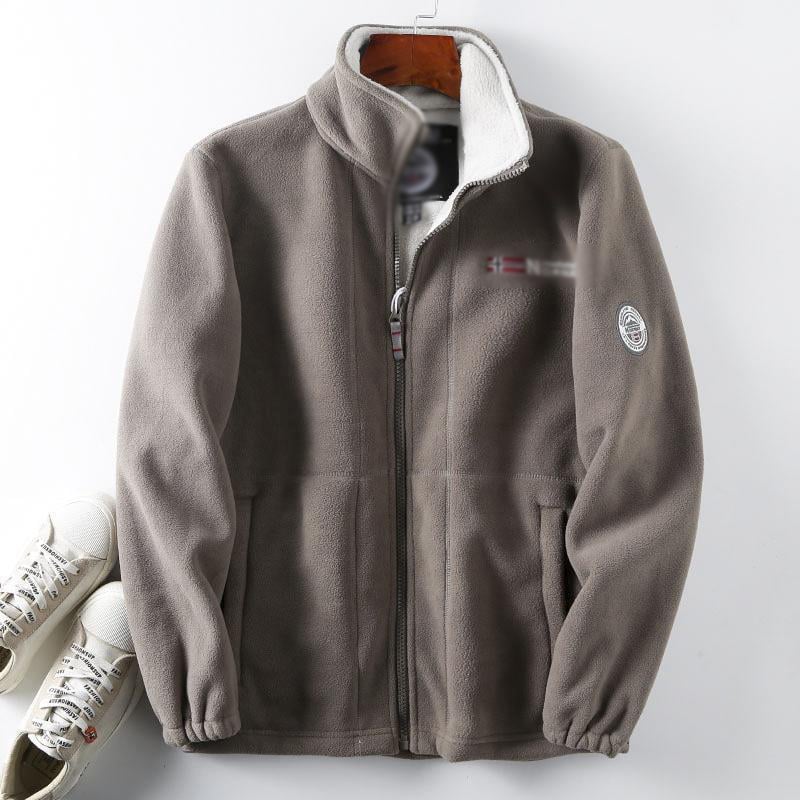 Ultiem Warme Polyester Fleece Jas – Winddichte Unisex Winterjas met Opstaande Kraag
