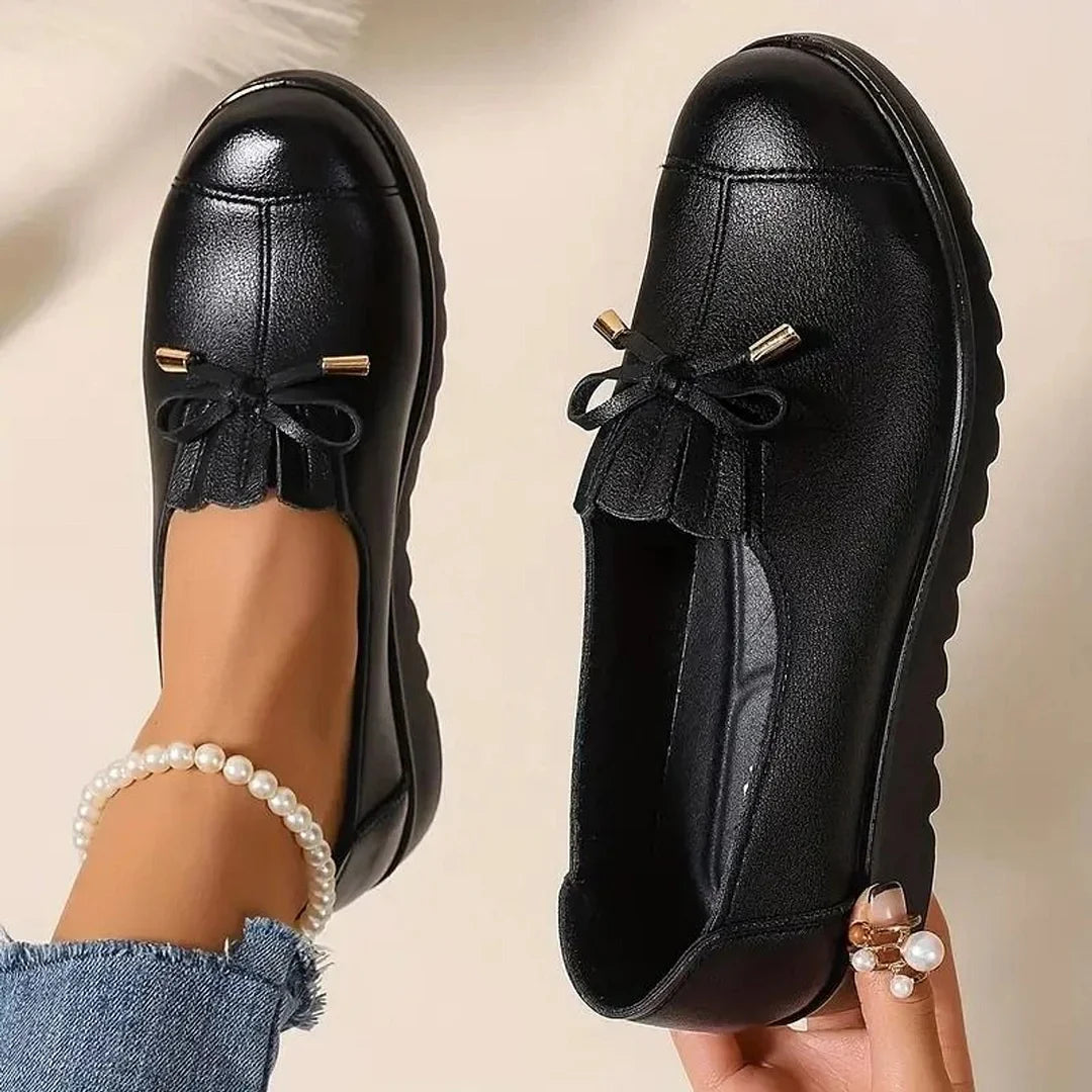Comfortabele Slip-On Loafers voor Dames – Orthopedische Leren Schoenen met Steunzool & Ademend Design