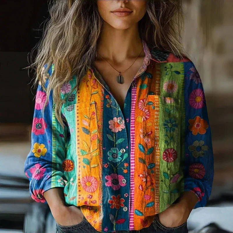 Vintage Print Voorjaarsblouse – Licht, Luchtig & Tijdloos Elegant