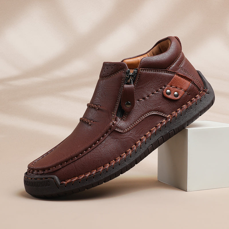 Heren Handgemaakte Premium Leren Slip-On Driving Boots – Stijl & Comfort
