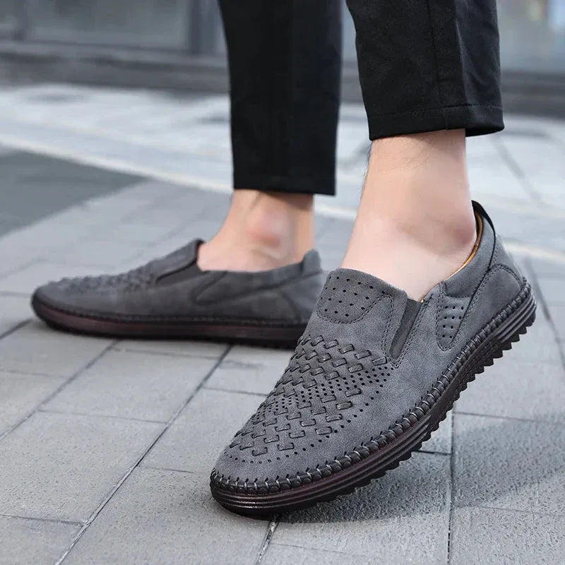 Heren Loafers van Echt Leer – Handgemaakte Instappers, Comfortabel & Ademend voor Zomer