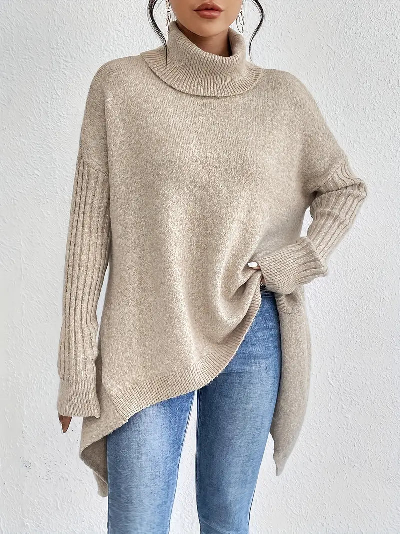Lange Rollkragen Trui voor Dames – Oversized, Warm & Tijdloos