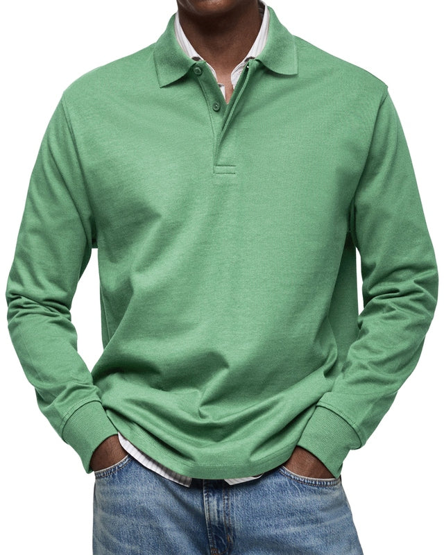 Lange Mouwen Poloshirt Heren – Ademend, Comfortabel & Casual Stijl