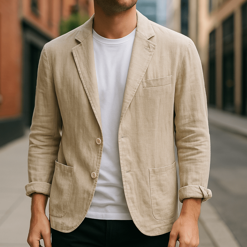 Heren linnen blazer – lichtgewicht en ademend met moderne pasvorm