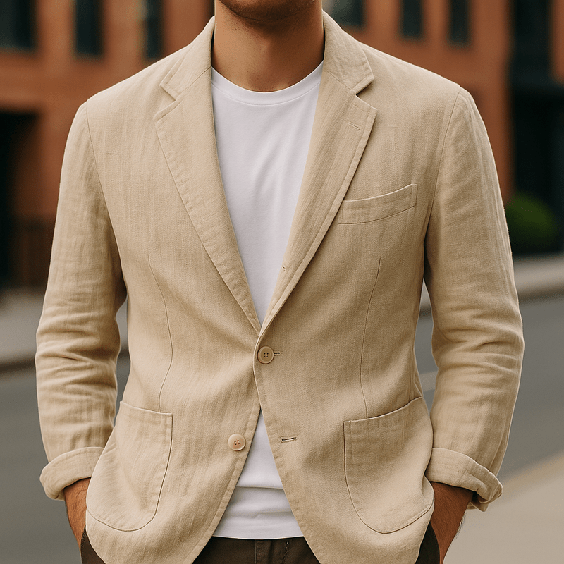 Heren linnen blazer – lichtgewicht en ademend met moderne pasvorm