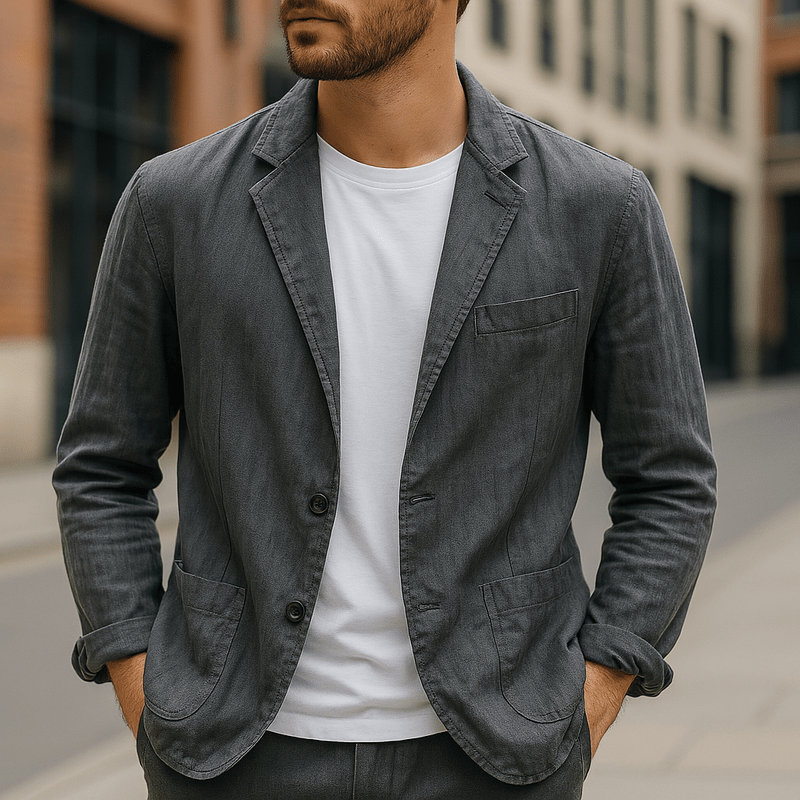 Heren linnen blazer – lichtgewicht en ademend met moderne pasvorm