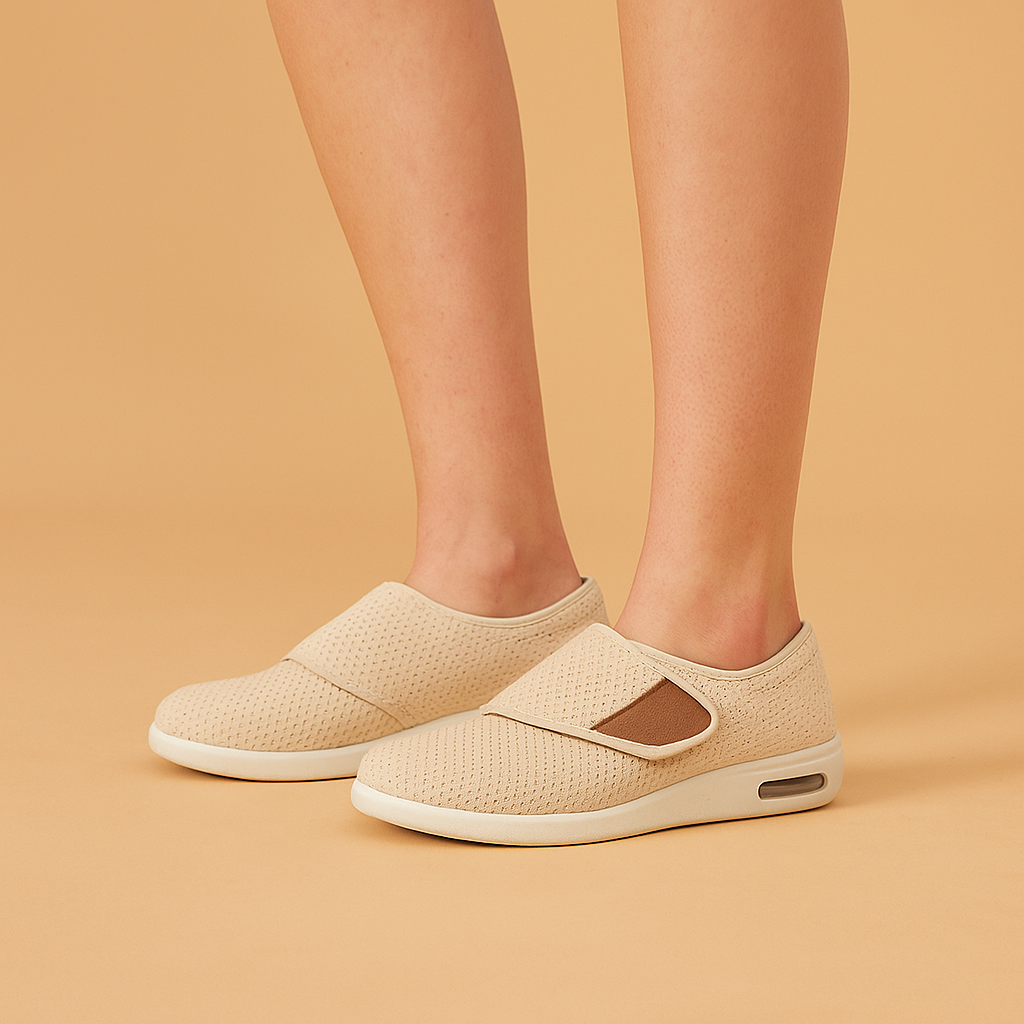Brede Pasvorm Verstelbare Diabetesschoenen – Zachte & Comfortabele Wandelschoenen voor Gevoelige Voeten