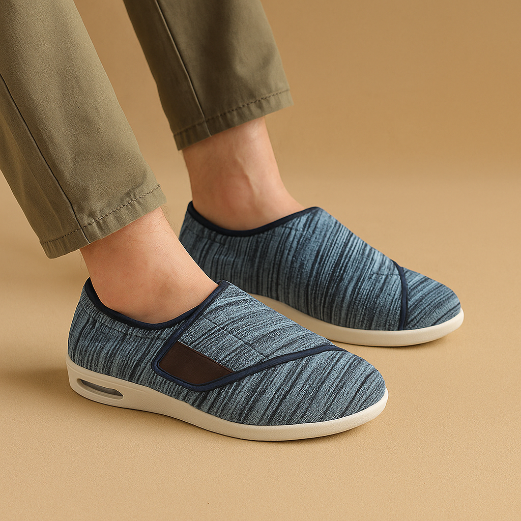 Brede Pasvorm Verstelbare Diabetesschoenen – Zachte & Comfortabele Wandelschoenen voor Gevoelige Voeten