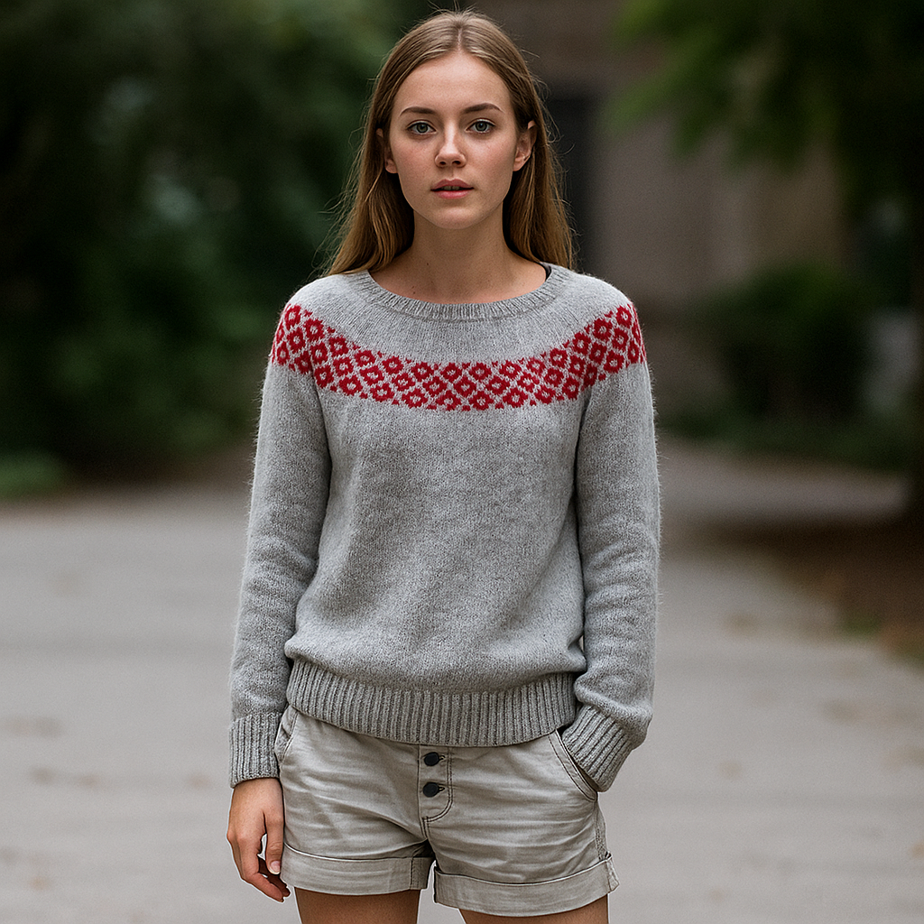 Thelma Damestrui – Losvallende Oversized Trui met Ronde Hals & Lange Mouwen