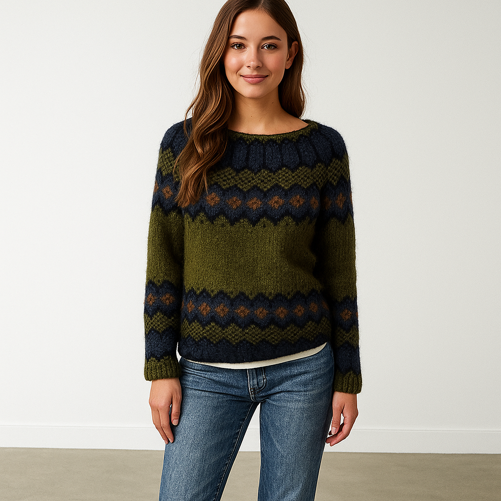 Shaila Geometrische Trui – Elegante Damestrui met Comfort en Stijl