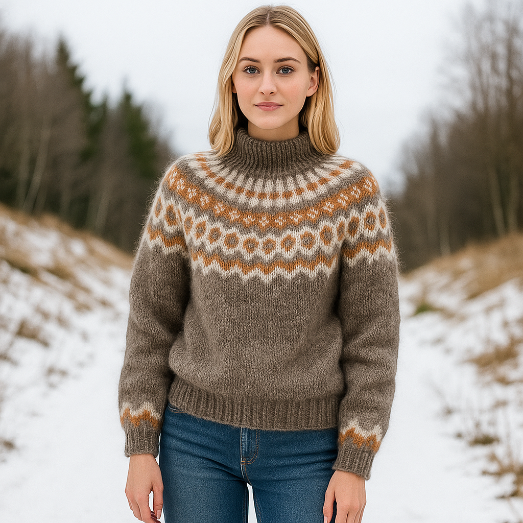 Inge Dikke Coltrui voor Dames – Warme Gebreide Trui met Rustieke Stijl | Comfortabel & Tijdloos