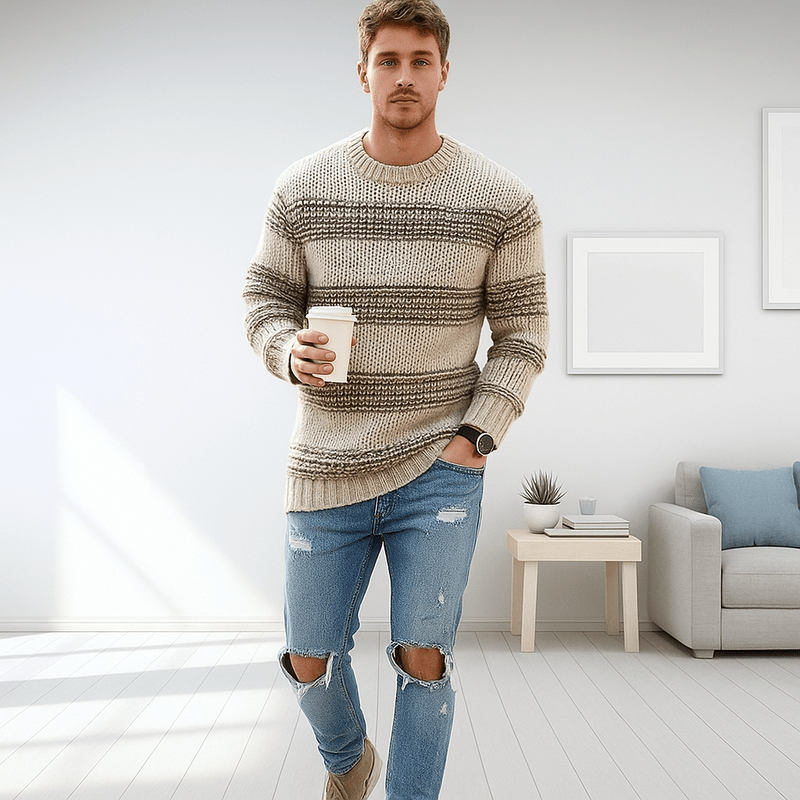 Gebreide Herentrui met Kraag – Warme & Stijlvolle Trui voor de Winter