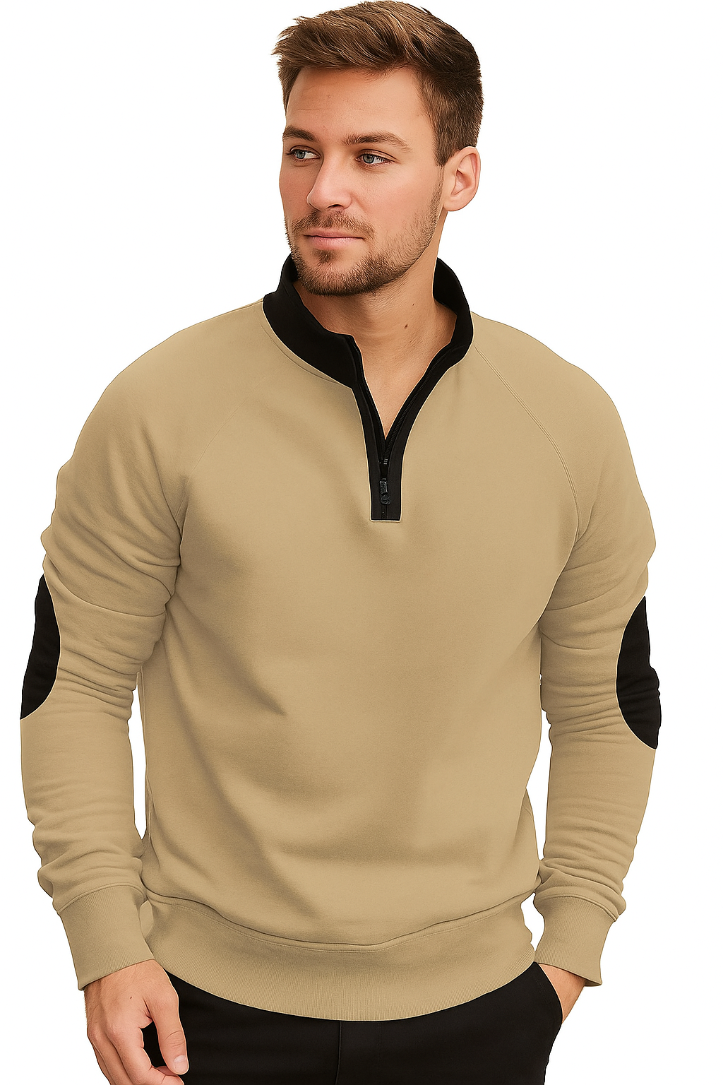 Casual Lange Mouwen Sweatshirt – Comfortabele Pullover met Kwart Rits en Moderne Stijl