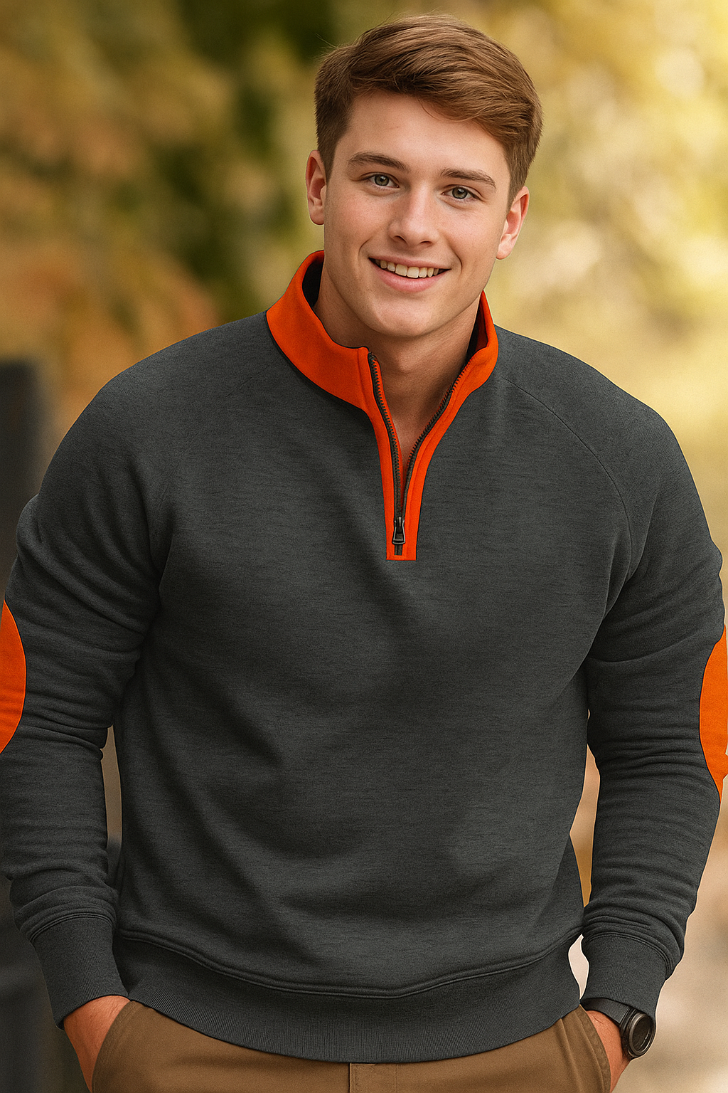 Casual Lange Mouwen Sweatshirt – Comfortabele Pullover met Kwart Rits en Moderne Stijl