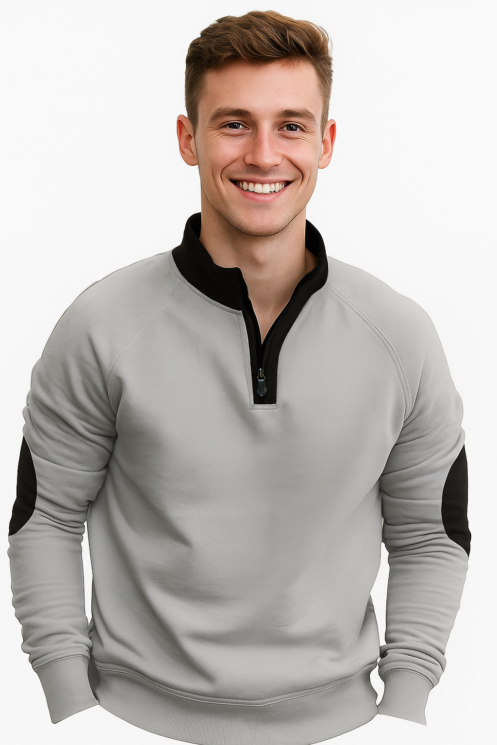 Casual Lange Mouwen Sweatshirt – Comfortabele Pullover met Kwart Rits en Moderne Stijl