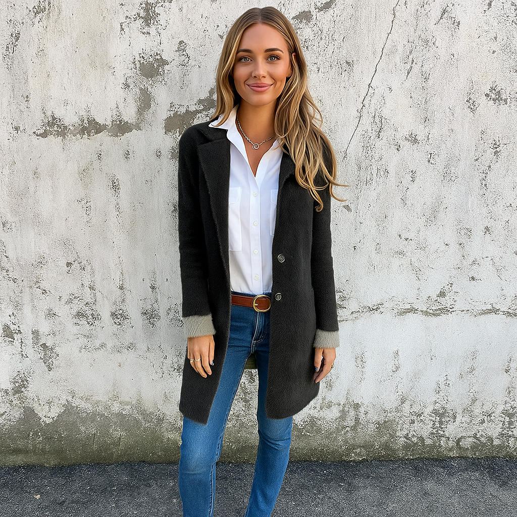 Elegante Halflange Jas voor Dames – Tijdloze Stijl & Comfort