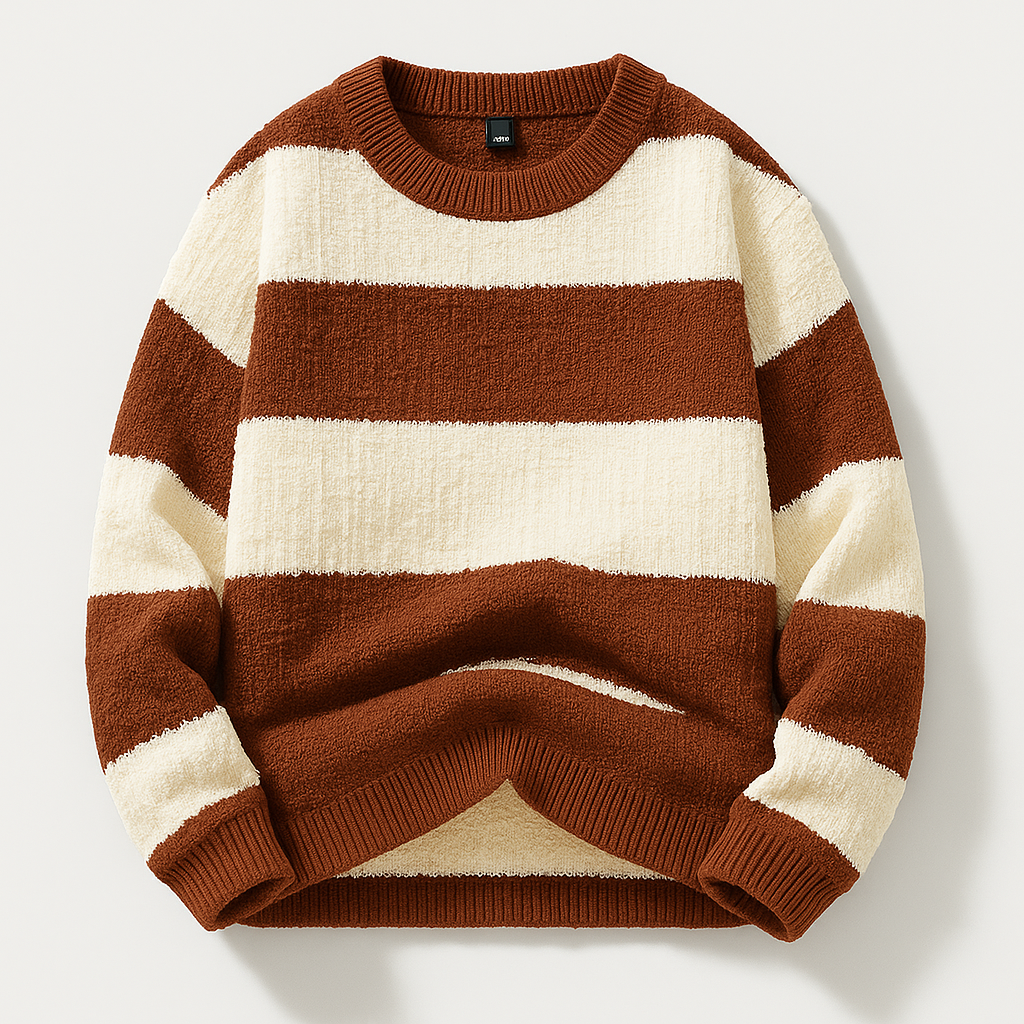 Gestreepte Trui voor Heren – Warme Lichtgewicht Gebreide Pullover