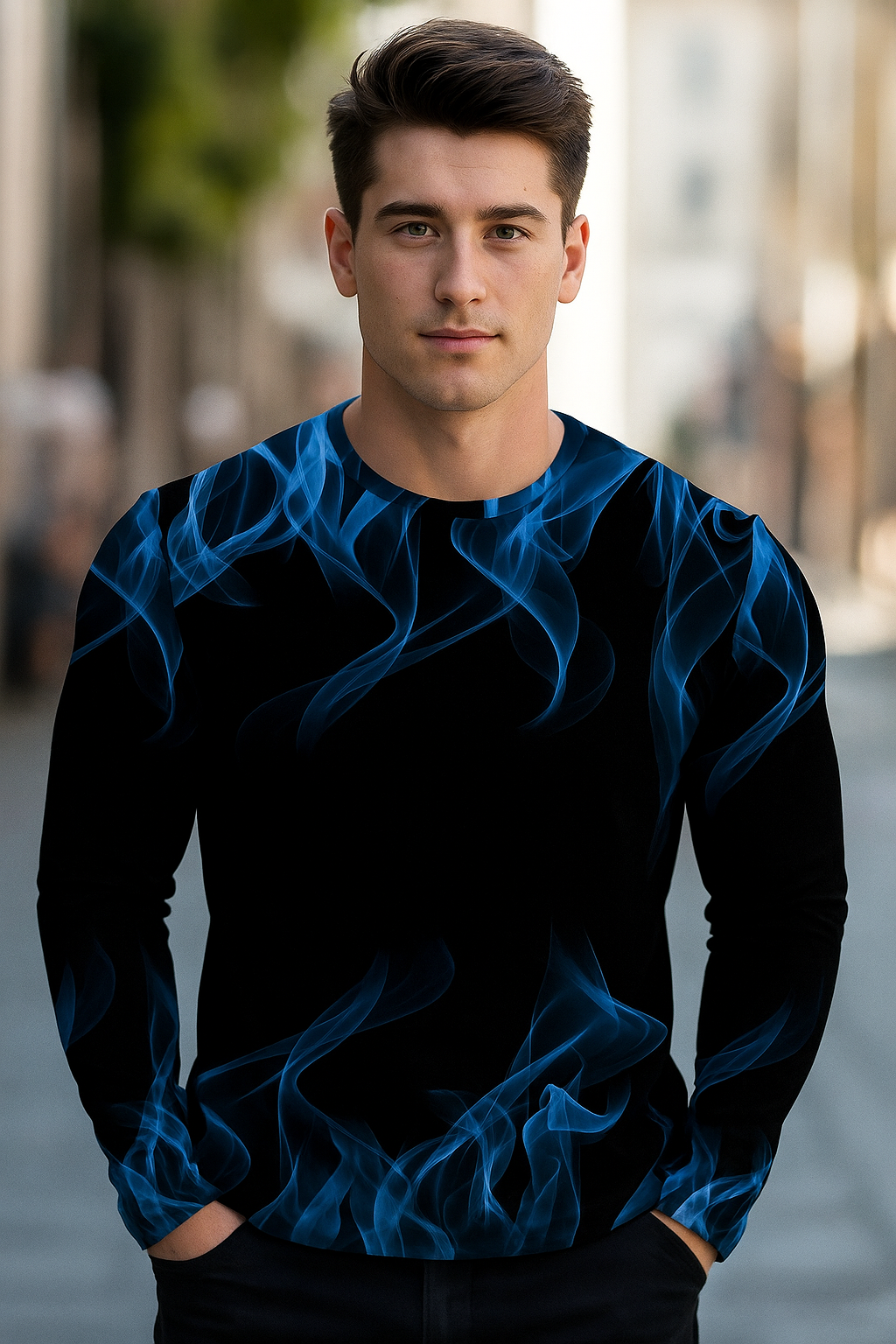 Casual Lange Mouwen Shirt met Ronde Hals – Comfortabel, Stijlvol & Veelzijdig