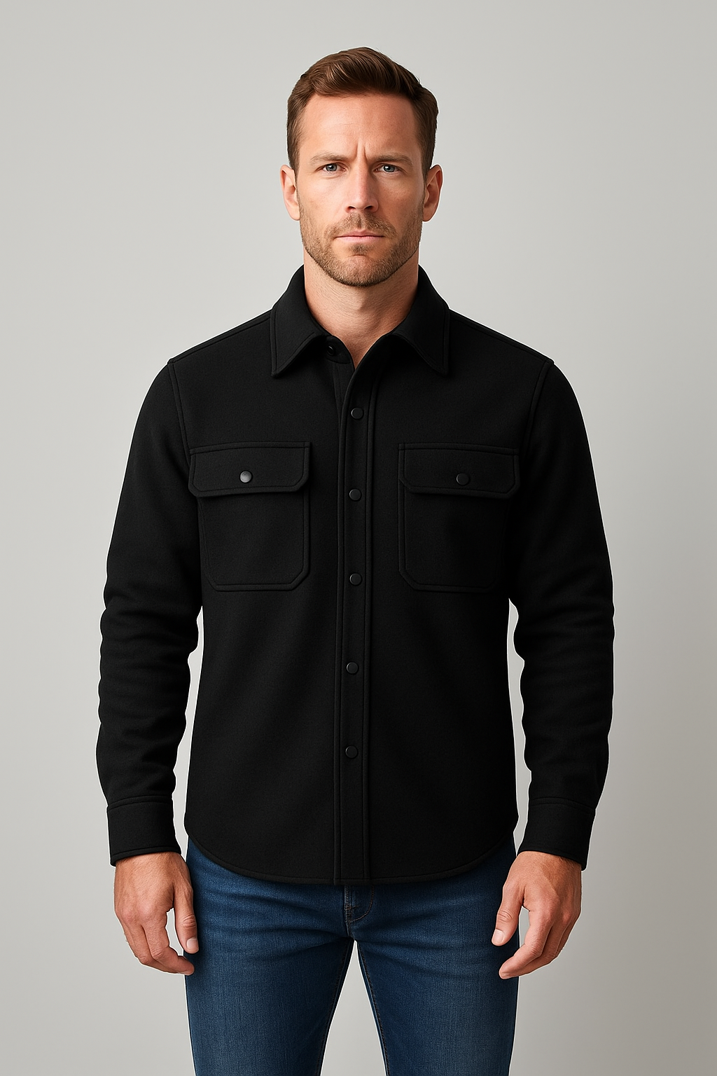 Zwart Overshirt – Stijlvol en Veelzijdig Shirtjack voor Dames en Heren