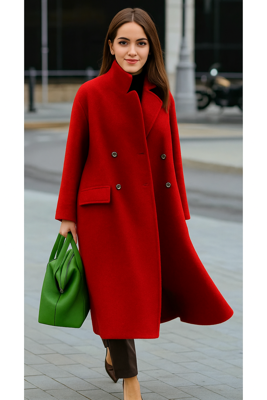 Lange Damesmantel met Knopen en Handige Zakken – Elegant, Tijdloos & Comfortabel