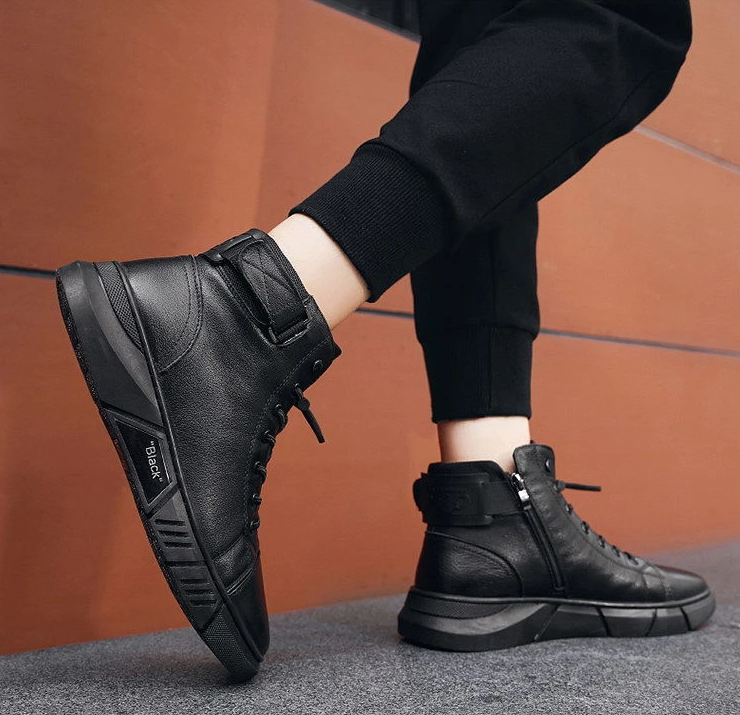 Comfortabele Leren Enkelboots voor Heren – Ademend, Schokdempend & Stijlvol