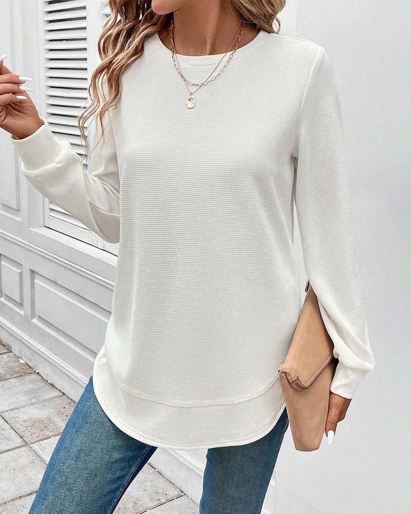 Dames Longsleeve Katoenmix Top – Zacht, Ademend & Veelzijdig voor Elke Dag