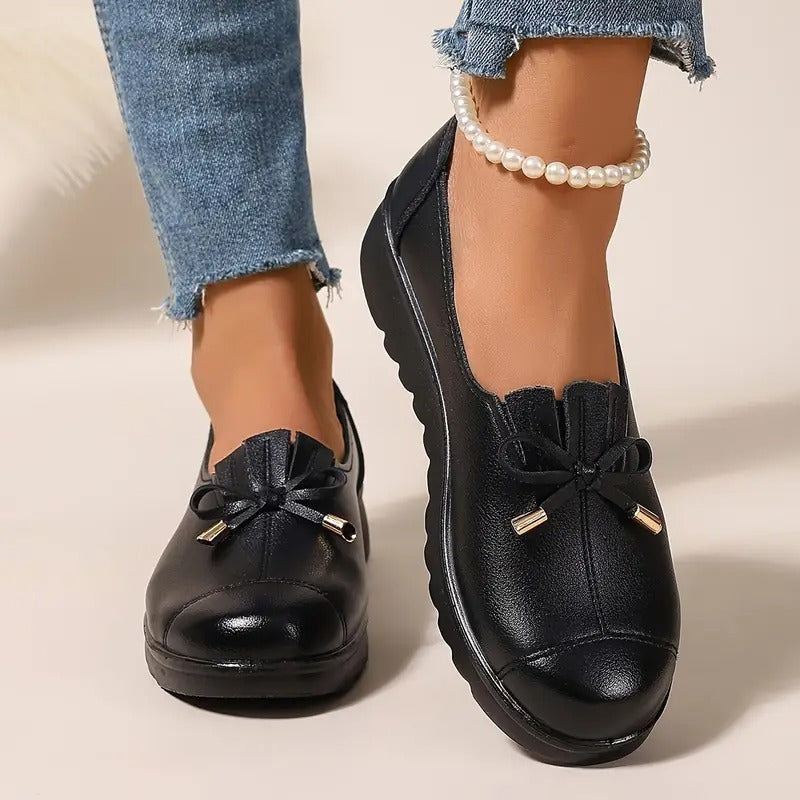 Comfortabele Slip-On Loafers voor Dames – Orthopedische Leren Schoenen met Steunzool & Ademend Design