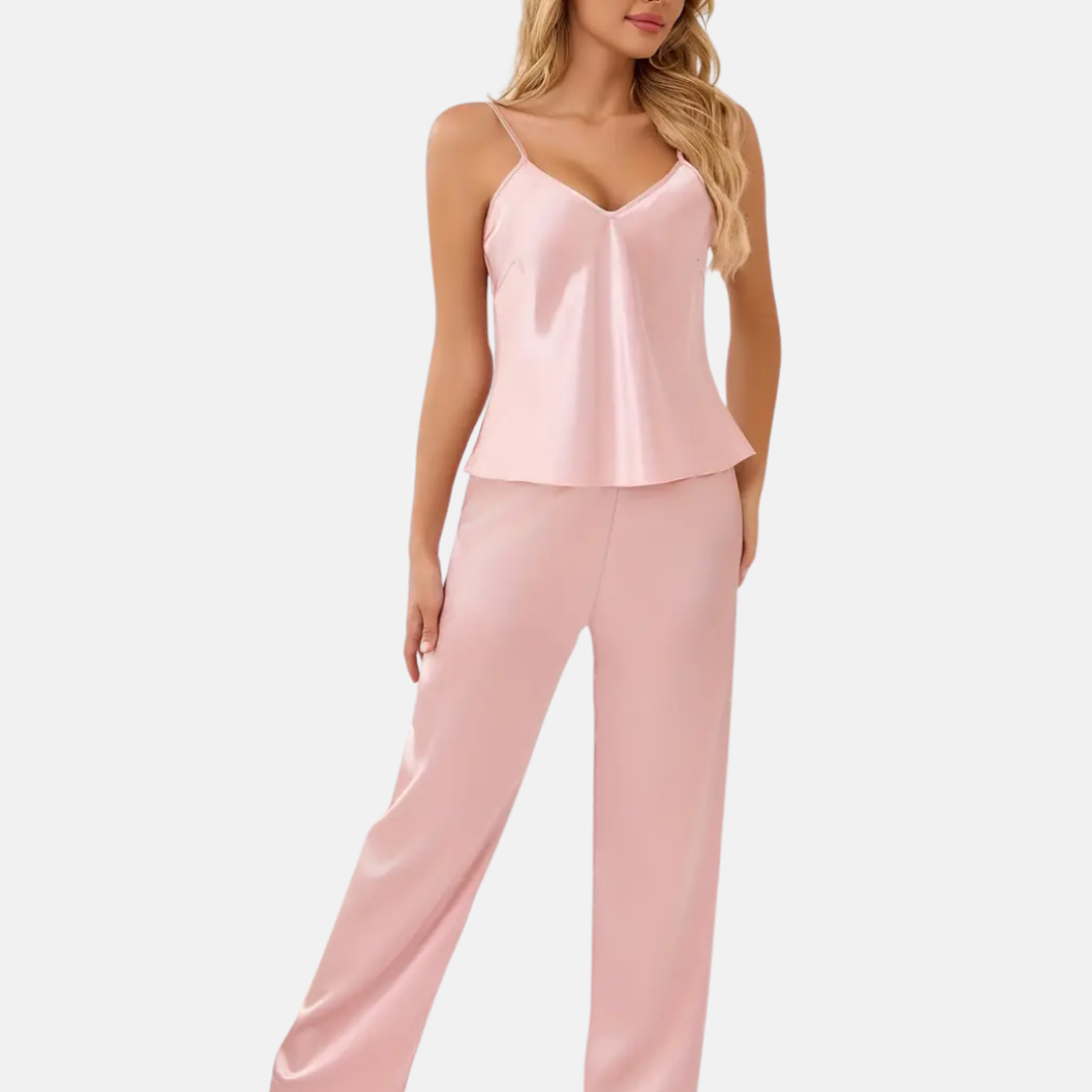 Dames Pyjamaset met Kant en Spaghettibandjes – Zachte Zomerse Shortset voor Comfort & Elegantie