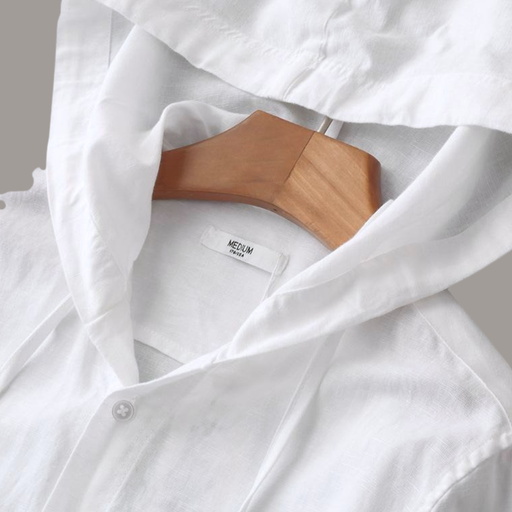 Button Hoodie – Lichtgewicht Hoodie van Katoen-Linnenmix met Knopen