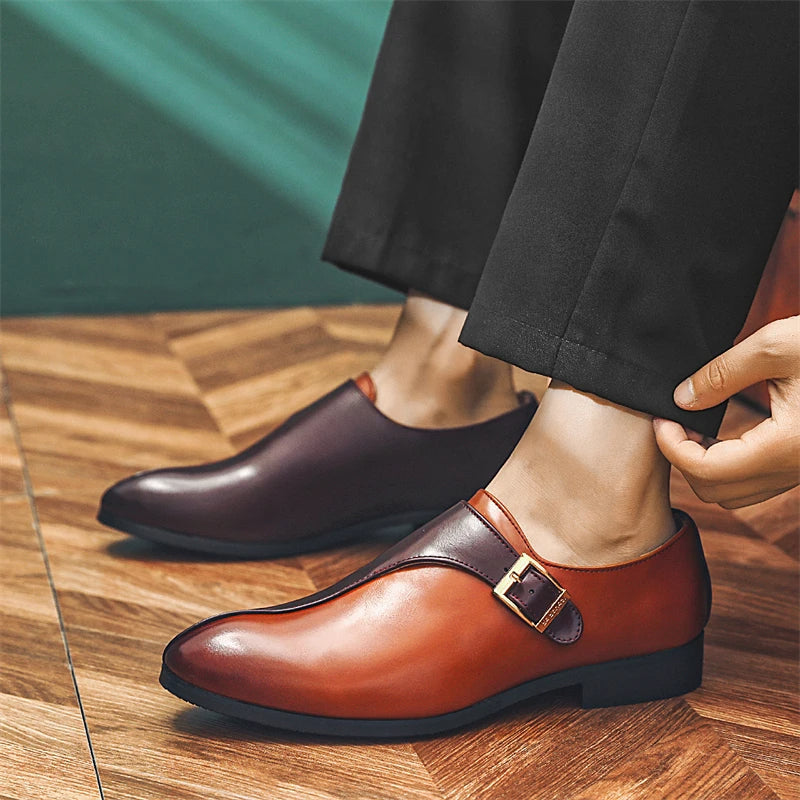 Dames Monk-Strap Loafers – Tweekleurig Echt Leder met Comfortabele Voering