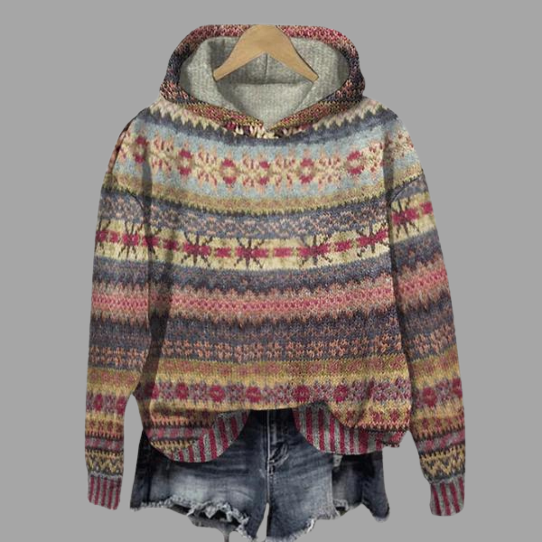 Gezellige Dames Hoodie – Gebreide Wintertrui met Capuchon en Casual Design