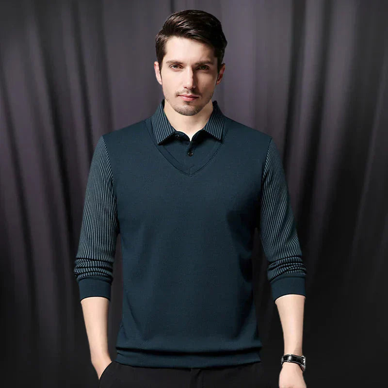 Heren Thermo Longsleeve Polo met Fleecevoering – Warme Casual Winter Top
