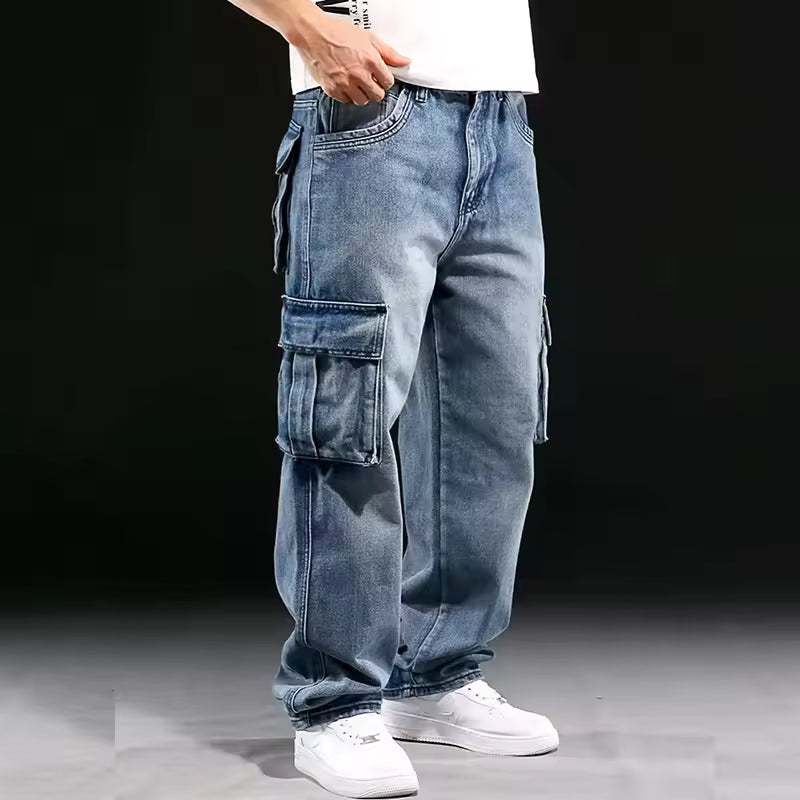 Vintage Denim Cargo Broek – Stoer, Comfortabel en Functioneel
