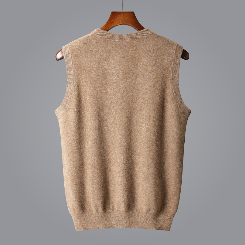 Luxe Cashmere Vest – Zacht & Duurzaam Herenvest met V-Hals