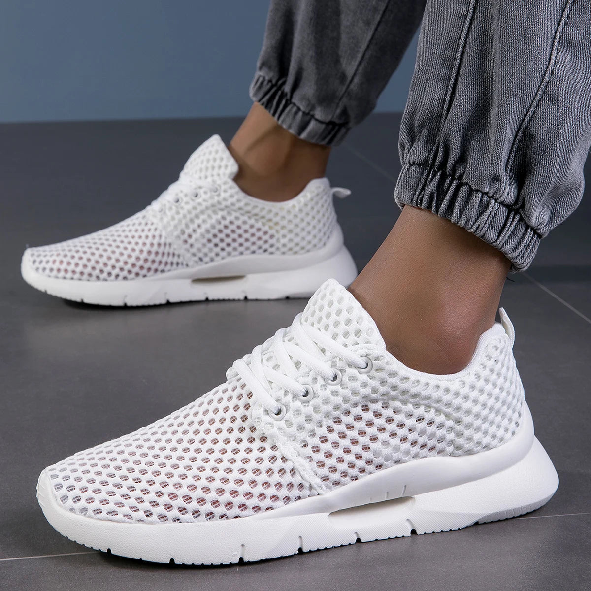 Heren Lichtgewicht Mesh Sneakers – Ademend Hardloopschoenen met Demping