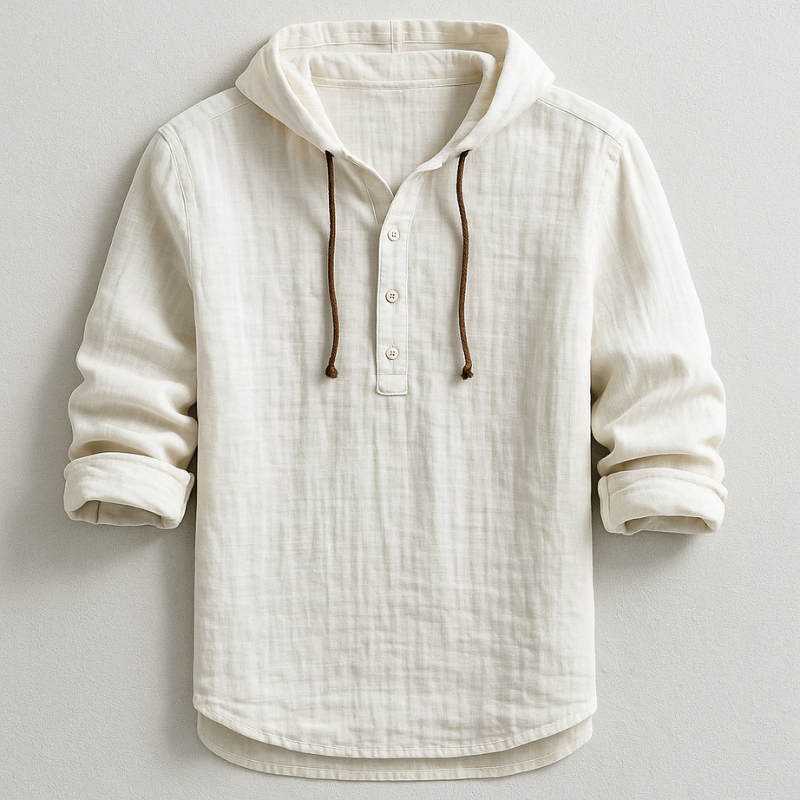 Hoodie Shirt voor Heren – Lichtgewicht Katoen-Linnen, Ademend & Stijlvol