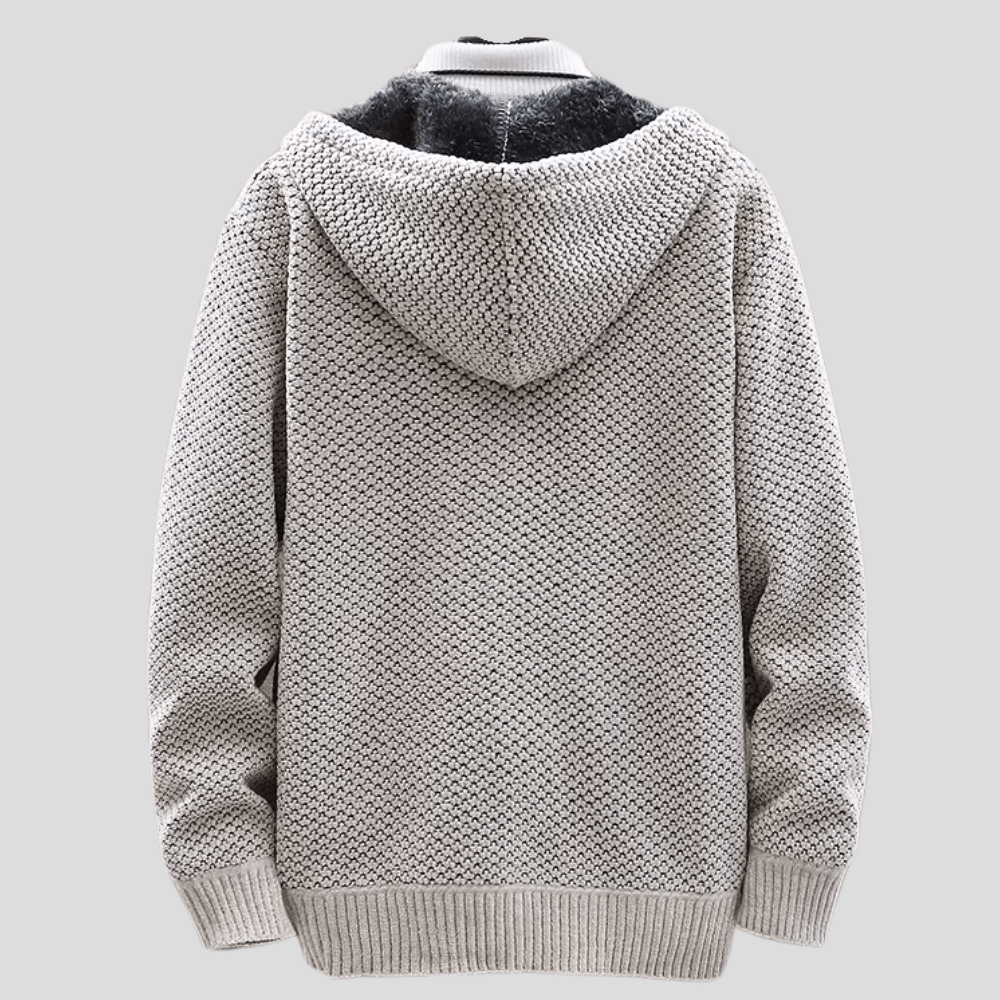 Gebreide Hoodie voor Heren – Warme en Comfortabele Strick-Hoodie