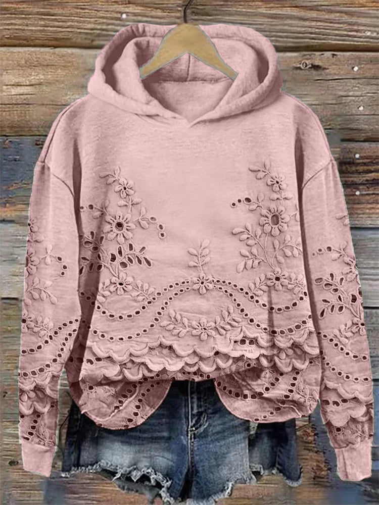 Trui met Kanten Details – Vrouwelijke & Comfortabele Damestrui met Elegante Afwerking