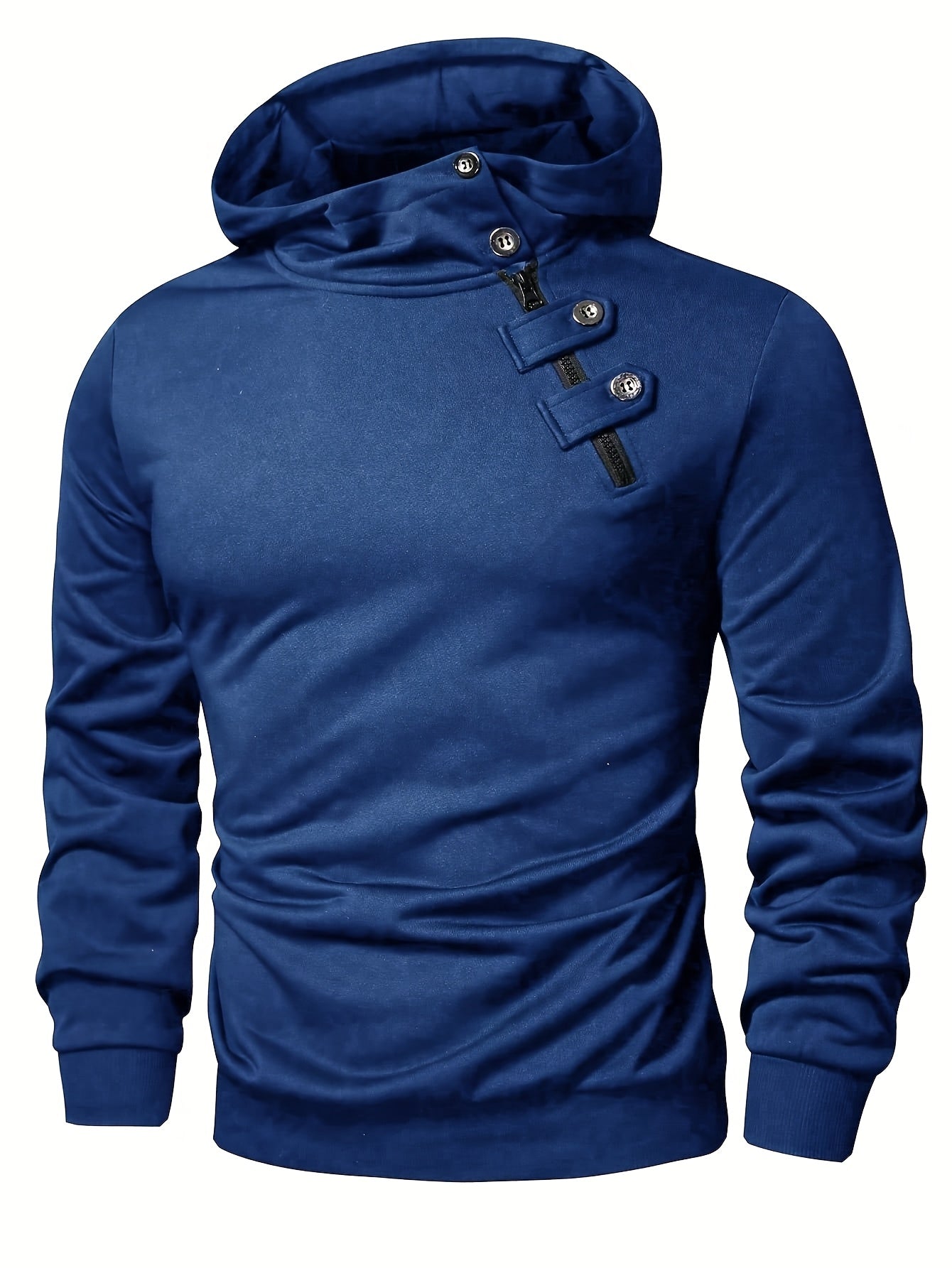 Casual Hoodie met Lange Mouwen en Knopen – Comfortabele Trui voor Dagelijks Gebruik