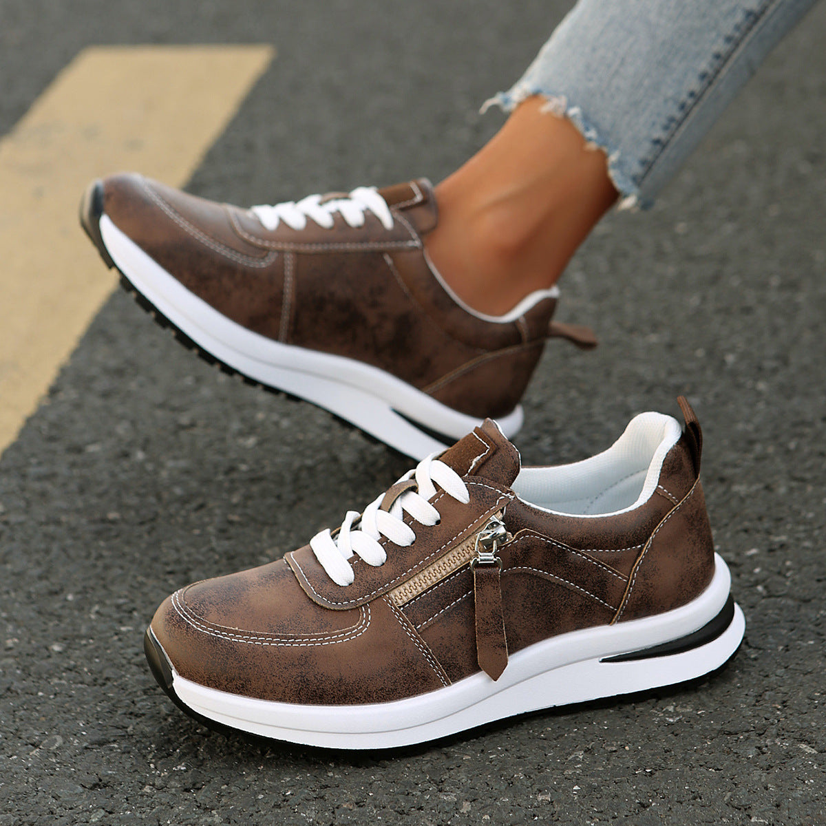 Dames Sneakers met Verborgen 10cm Verhoging – Lichtgewicht Streetwear Schoenen met Comfortzool en Zijrits
