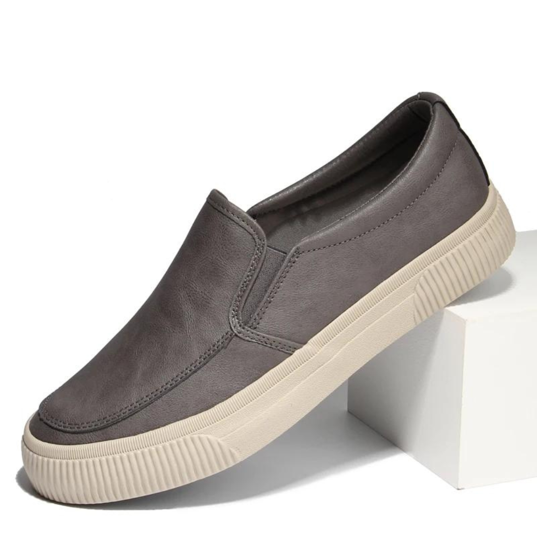 Heren Slip-On Schoenen van Vegan Leer met Comfortabele Binnenzool & Stevige Rubberen Zool