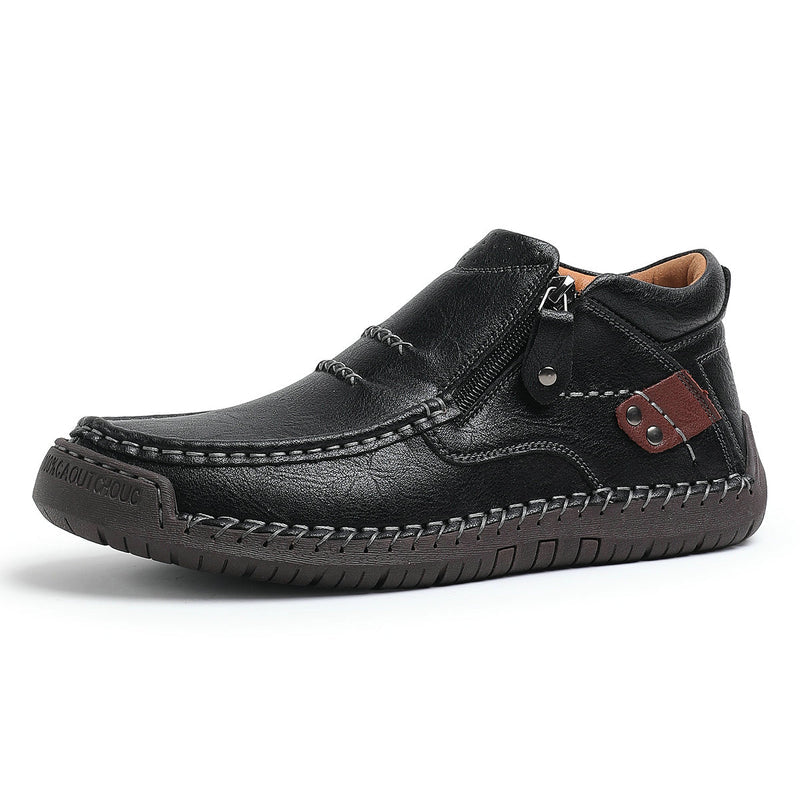 Heren Handgemaakte Premium Leren Slip-On Driving Boots – Stijl & Comfort