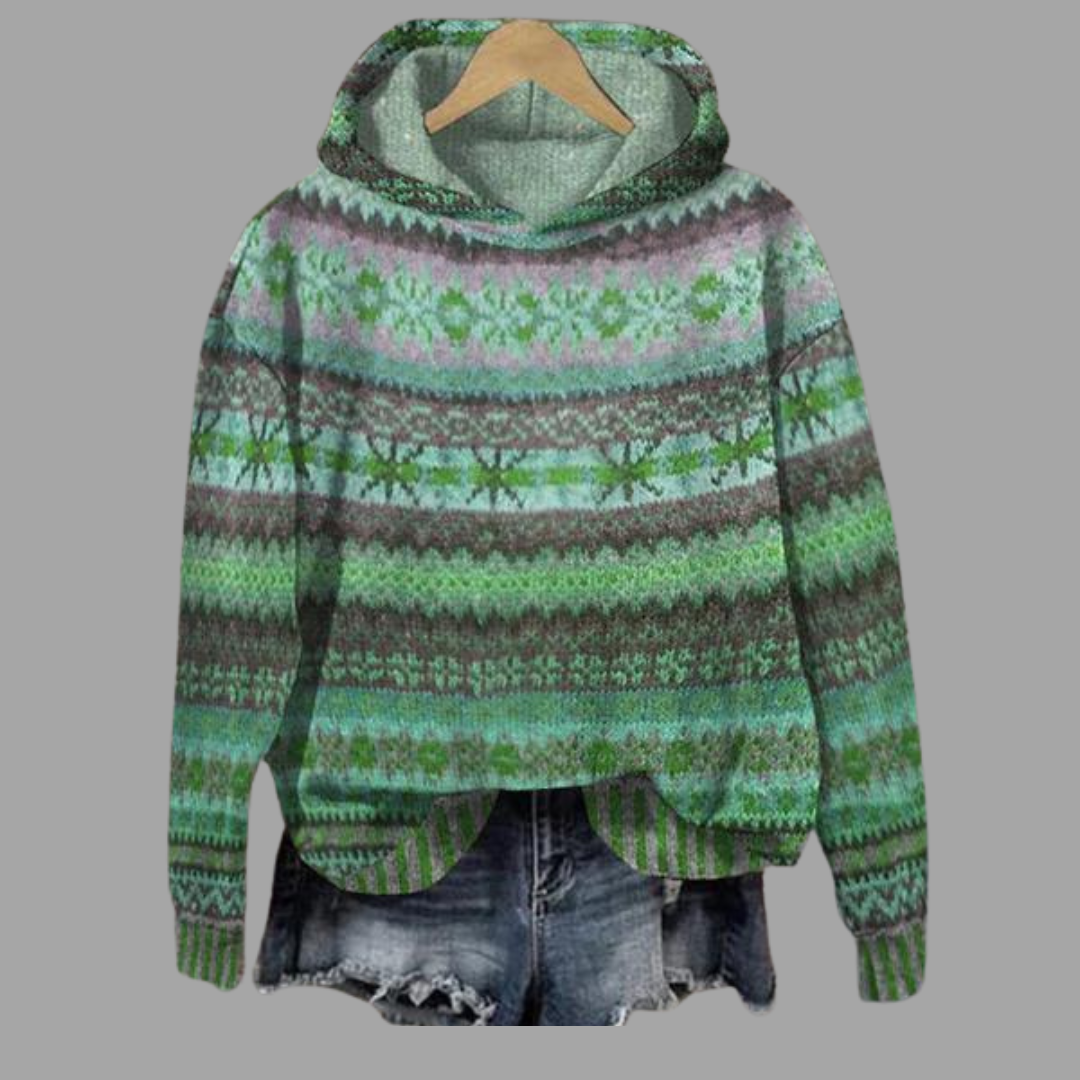 Gezellige Dames Hoodie – Gebreide Wintertrui met Capuchon en Casual Design