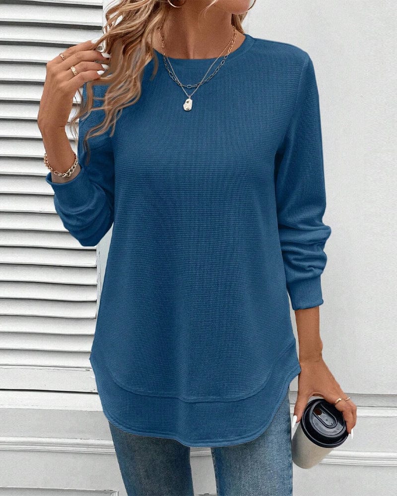 Dames Longsleeve Katoenmix Top – Zacht, Ademend & Veelzijdig voor Elke Dag